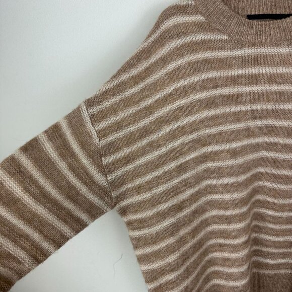Jenni Kayne Women's Alpaca Cocoon Crew Neck Sweater L Stripe Minimalist Contempo - Picture 4 of 13